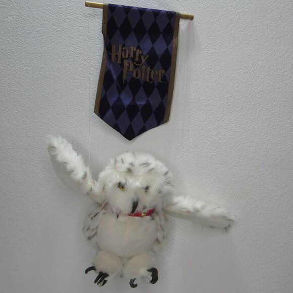 Harry Potter Plush Hedwig Flying Hook Hanging Owl Post Service Warner Bros - Picture 1 of 9
